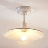 Lampenwelt - plafondlamp - 1licht - metaal - H: 18 cm - E27 - glanzend wit