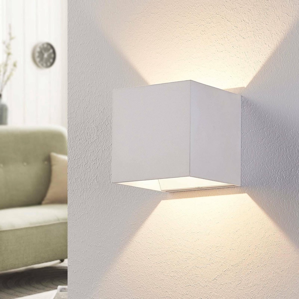 Arcchio - LED wandlamp - 1licht - aluminium - H: 9.7 cm - wit - Inclusief lichtbron