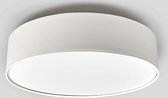 Lindby - plafondlamp - 3 lichts - stof, metaal - H: 17 cm - E27 - crème, wit, mat nikkel - Inclusief lichtbronnen