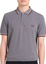 Fred Perry Poloshirt - Mannen - donker groen/bruin/wit