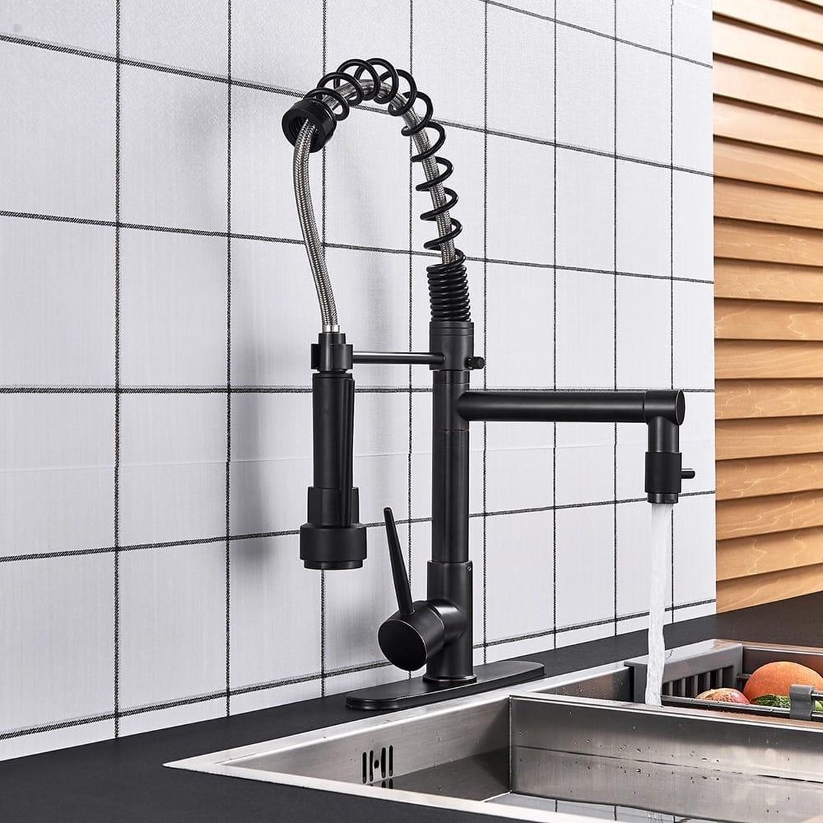 Keuken mengkraan zwart met hoge hals RAI-00911