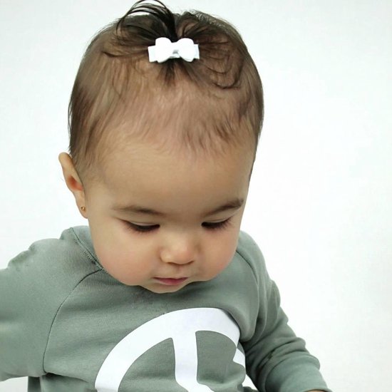 Aan het leren Beschuldiging Pigment Setje van twee witte baby haarspeldjes met strik | Wit | Baby | bol.com