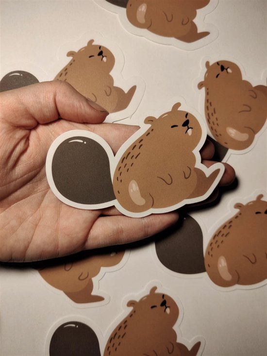 Bever Sticker - Zoogdieren Stickers Bevers - Knaagdier - Handgemaakte ...