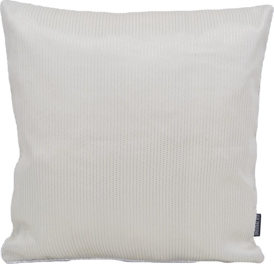 Nura White / Silver Kussenhoes | Polyester / Metallic | 45 x 45 cm