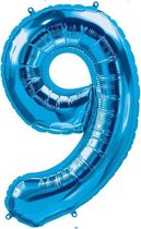 Helium ballon - Cijfer ballon - Nummer 9 - 9 jaar - Verjaardag - Blauw - Blauwe  ballon - 80cm