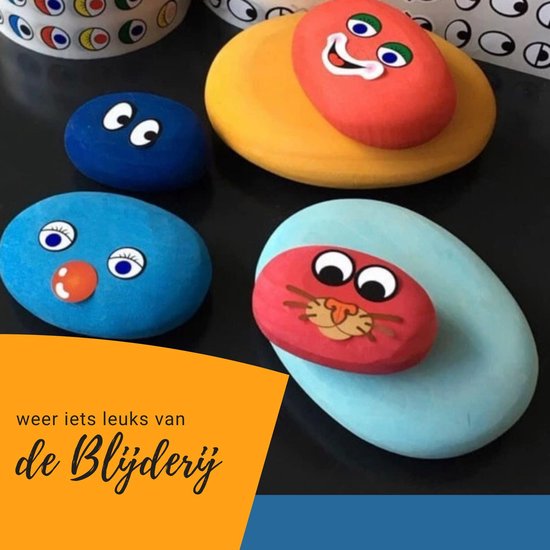 Blijderij - stickers - stickerrol ogen 200 stuks - knutselen - creatief happy stones | bol.com