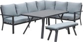 Sergio lounge dining set rechts - Carbon black/Mint grey - 4-delig