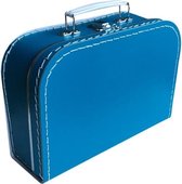 Koffertje - Petrol blauw - Karton - Bedrukt met jouw eigen tekst - 25 cm