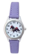 Montre poney / cheval - violet - 20 mm - emballage I-deLuxe