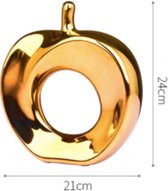 GIMAXX - Gouden Appel - Goud - Beeld - Decoratie - Design - Keramiek - 24cm