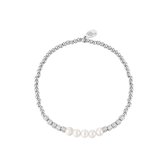 Bracelet Pearl Beads - Yehwang - Kralenarmband - 16 cm - Zilver