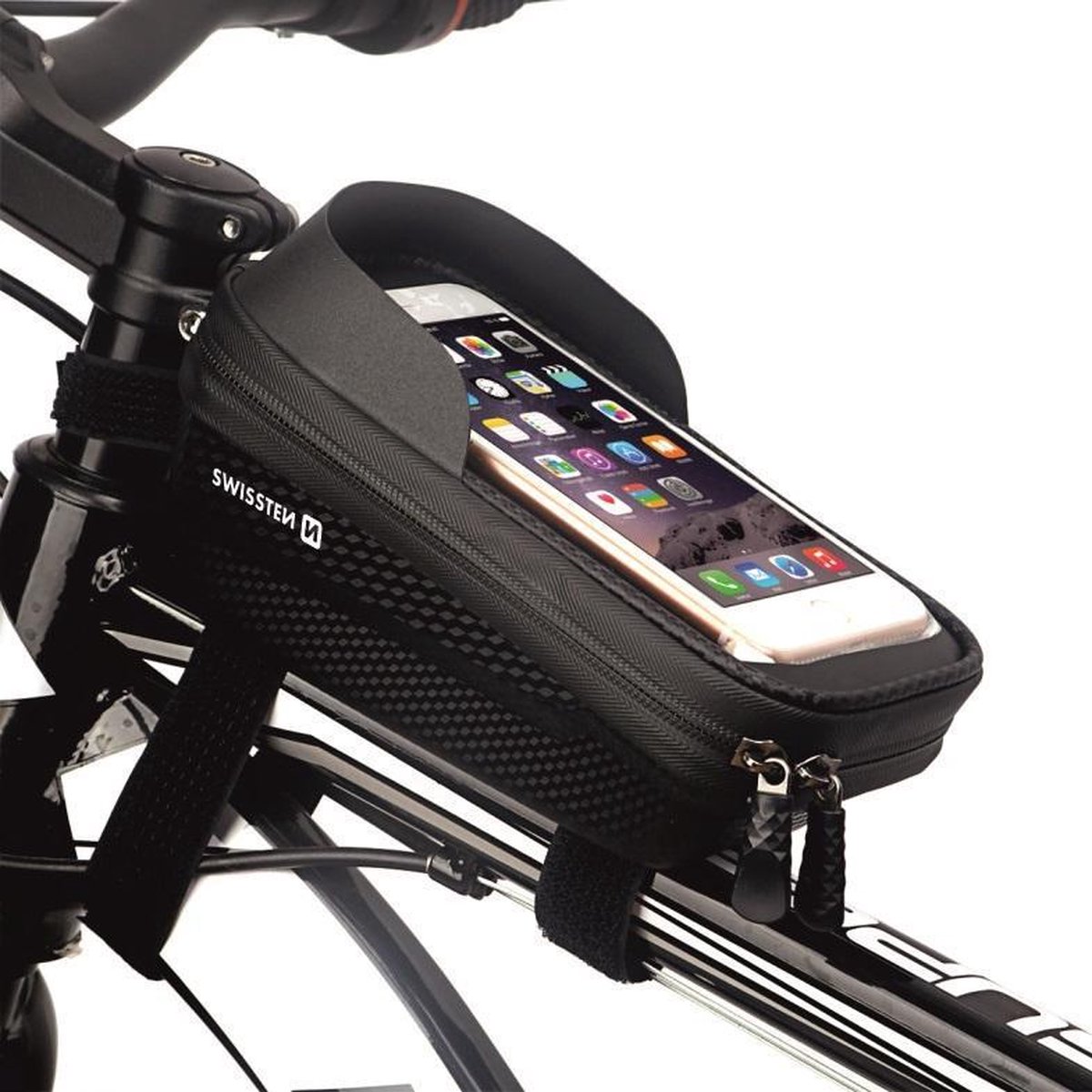 Swissten Telefoonhouder Fiets Waterdicht - XL - Zwart