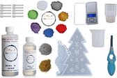 PNCreations Epoxy Hars Ultra Clear Christmas Set | Kerstmis Mal | Resin | 7 Mica Kleurpigmenten | Hobbypakket