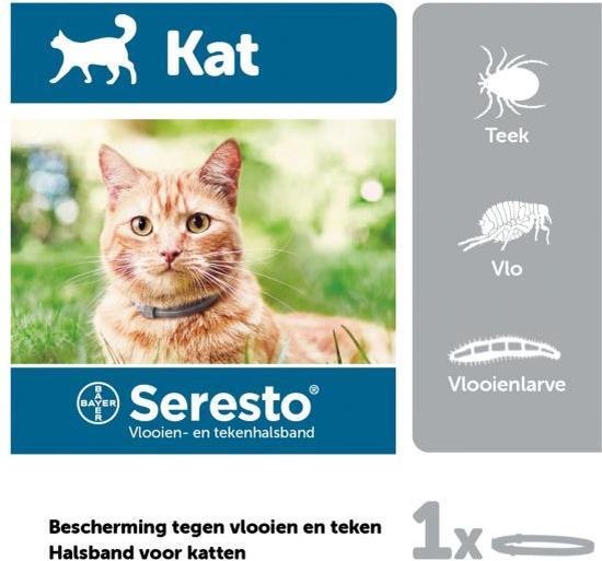 bol.com | Seresto Teken- en Vlooienband Kat - Anti tekenmiddel - 2 stuks x  38 cm