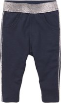 Dirkje - Joggingbroek - Meisjes - Donkerblauw met zilveren bies - Maat 80