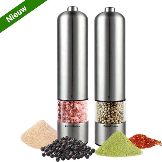 Zeitveldsales® peper en zoutmolen met licht - 2 stuks - | bol.com