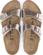 Birkenstock Sydney Dames Slippers Graceful Taupe Regular-fit | Taupe | Imitatieleer | Maat 38 | 1016168