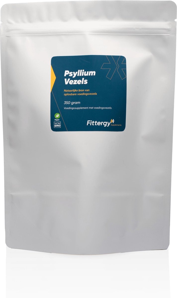 Fittergy Supplements - Psyllium Husk vezels - 350 gram - Bevat een natuurlijke bron van oplosbare voedingsvezels - Probiotica & Vezels - vegan - voedingssupplement