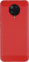 BMAX Carbon soft case hoesje voor Xiaomi Poco F2 Pro / Soft cover / Telefoonhoesje / Beschermhoesje / Telefoonbescherming - Rood