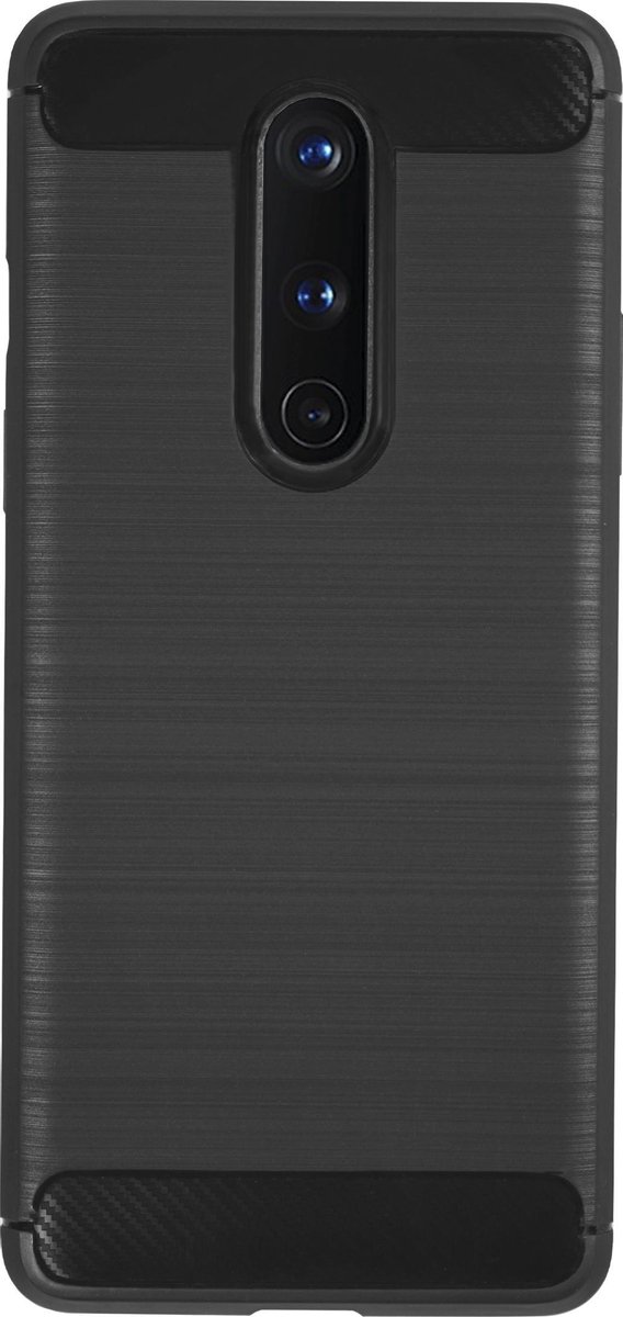BMAX Carbon soft case hoesje geschikt voor OnePlus 8 / Soft cover / Telefoonhoesje / Beschermhoesje / Telefoonbescherming - Zwart