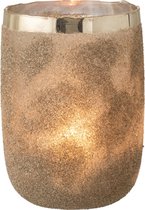 J-Line Theelichthouder Frosty Rond Glas Zilver Extralarge