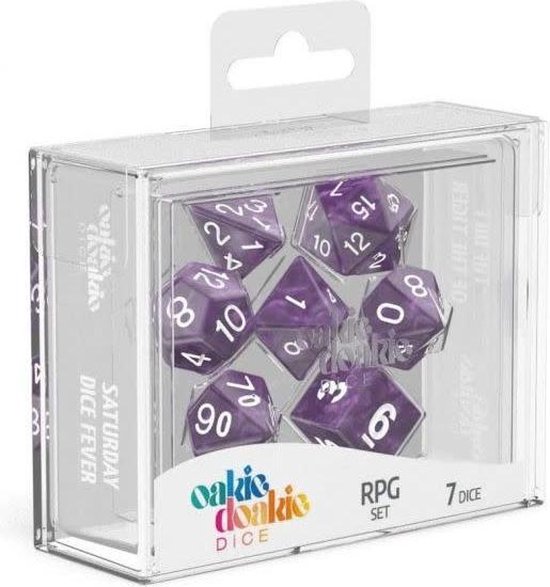 Afbeelding van het spel Oakie Doakie Dice RPG Set Marble - Purple
