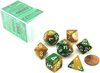 Chessex Gemini Gold-Green/white Polydice Dobbelsteen Set (7 stuks)