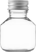 Lege Plastic Fles 50 ml PET transparant - met aluminium dop - set van 10 stuks - Navulbaar - Leeg