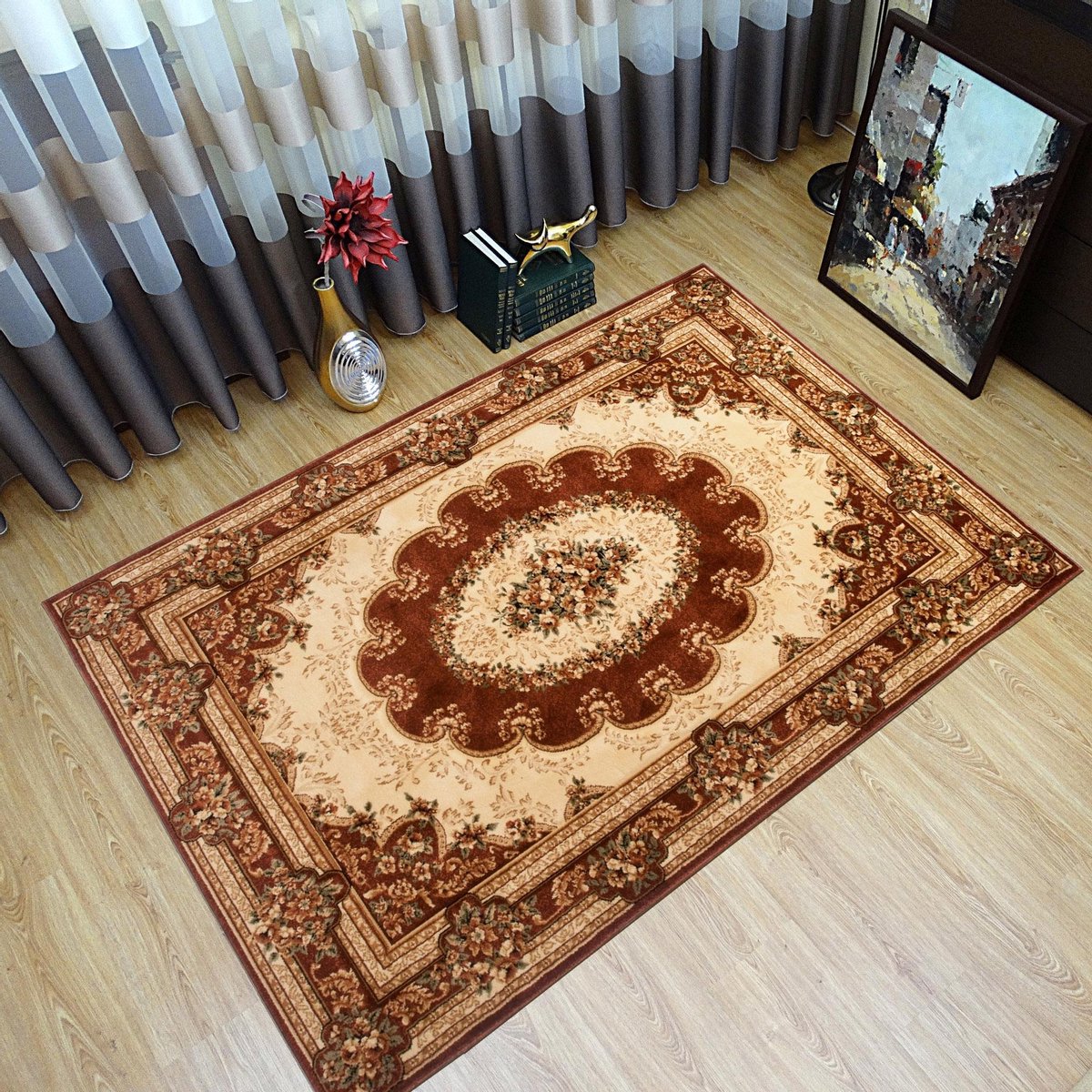 Tapiso Yesemek Vloerkleed Creme Perzisch Oriental Tapijt Maat- 150x295 Bruin Beige