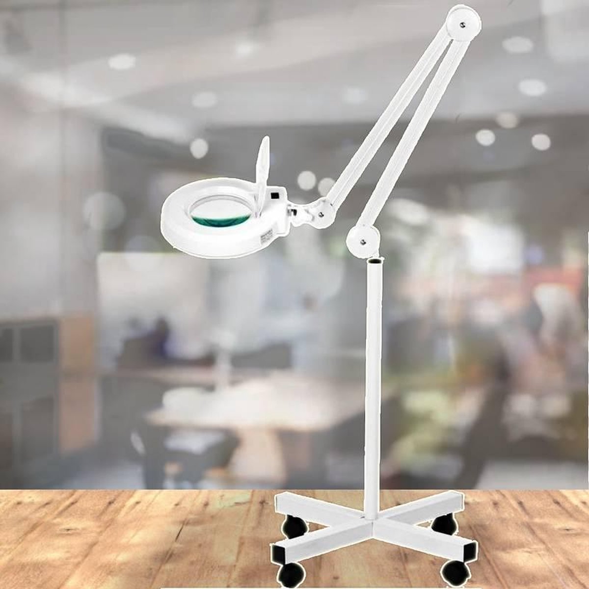 Staande Loeplamp met rolstatief - Vergrootglas Lamp Voor  Manicure/Pedicure/Hobby | bol.com