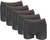 Men Boxershort 5 pack effen zwart met rode streep in tailleband size - XL