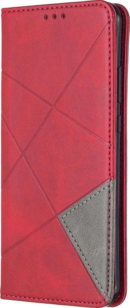 Mobigear Telefoonhoesje geschikt voor Huawei P40 Pro Hoesje | Mobigear Rhombus Slim Bookcase | Pasjeshouder voor 2 Pasjes | Telefoonhoesje voor Pinpas / OV Kaart / Rijbewijs - Rood