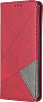 Huawei P40 Pro Hoesje - Mobigear - Rhombus Slim Serie - Kunstlederen Bookcase - Rood - Hoesje Geschikt Voor Huawei P40 Pro
