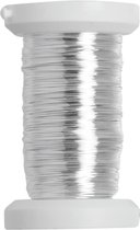 Zilver metallic bind draad/koord van 0,4 mm dikte 40 meter - Hobby artikelen/Knutselen materialen