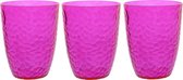 6x stuks kunststof bekers roze 20 cl - Campingservies drinkbekers herbruikbaar