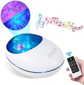 Innovision Lucky Stone Projectorlamp met audio - Galaxy projector nachtlamp - 7 kleuren - Met Bluetooth, SD en AUX-aansluiting - Wit