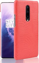 OnePlus 7 Pro Hoesje - Mobigear - Croco Serie - Hard Kunststof Backcover - Rood - Hoesje Geschikt Voor OnePlus 7 Pro