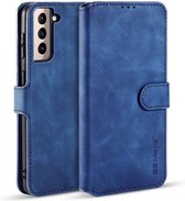 CaseMe - Samsung Galaxy S21 Plus Hoesje - Met Magnetische Sluiting - Ming Serie - Leren Book Case - Blauw