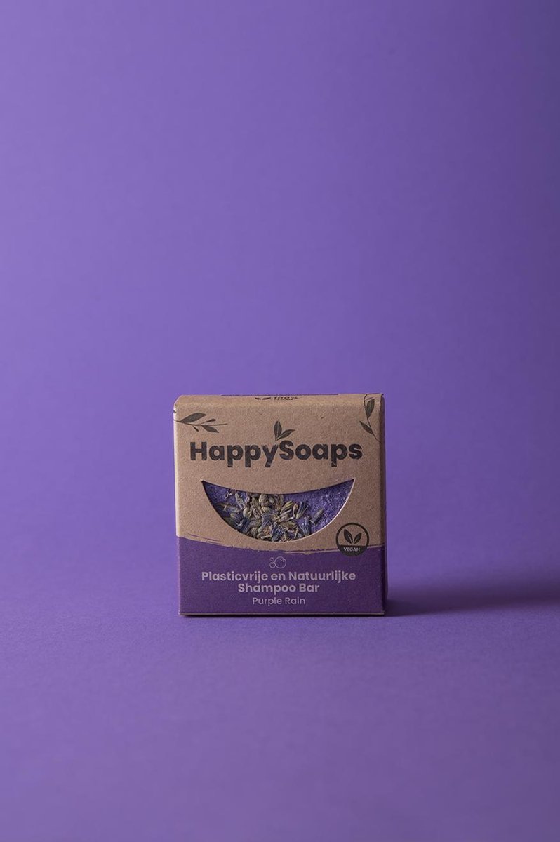 The Happy Soaps - Shampoo Bar - Purple Rain - 70 gram - Zilver Shampoo / Anti roos / Normaal haar