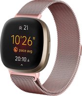 YONO Bandje geschikt voor Fitbit Versa 3 / Sense – Milanees – Roze – Large