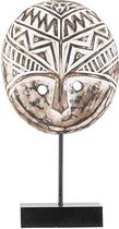 Ornament op voet - Staande woondecoratie - Afrika Beeld - Deco - Bruin - 27,5cm - Hout