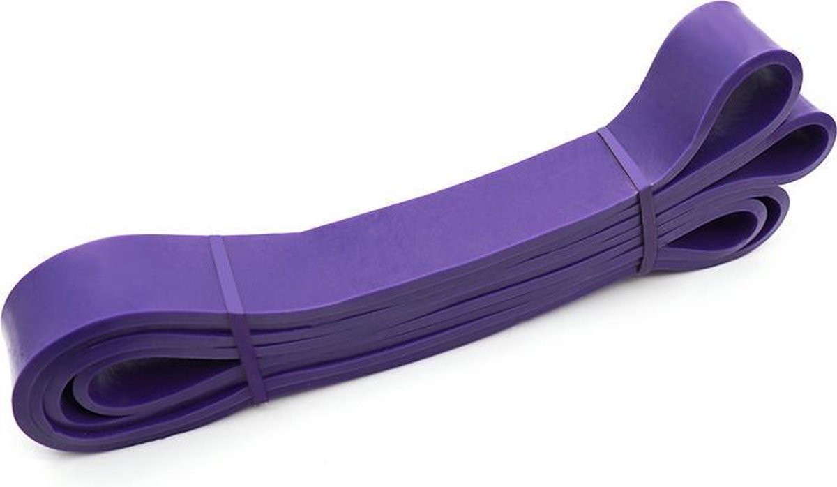 SUNMOOL Powerband - Fitness Elastiek - Weerstandsband - Fitnessband - Powerlifting Banden - Heavy - 3.2 cm - Paars - 1Stuk