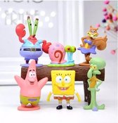 Spongebob Figuren - Actiefiguren - Set van 6 - Patrick - Beeldjes  - Pvc - Sandy - Poppen -Speelgoed -Kindercadeau