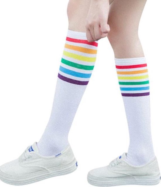 Gay Pride kousen - Regenboog sokken - Maat 34-40 - Pride - Wit - 1 paar |  bol