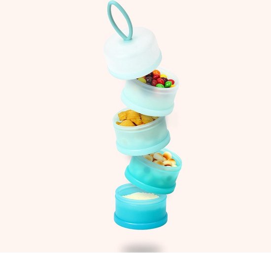 Distributeur De Lait En Poudre Portable - 5 Compartiments Empilables, 175-200 G Total - Parfait Pour Sorties