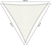 Shadow Comfort® Gelijkzijdige driehoek schaduwdoek - UV Bestendig - Zonnedoek - 600 x 600 x 600 CM - Arctic White