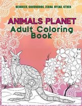 Animals Planet - Adult Coloring Book - Reindeer, Groundhog, Zebra, Hyena, other