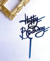 Taarttopper "Happy Birthday" zwart | Bakken - Versiering - Verjaardag