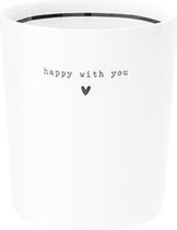 Bastion Collections - Mok - Beker - happy with  you - zwart
