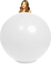 Witte reuze ballon 180 cm  doorsnee.